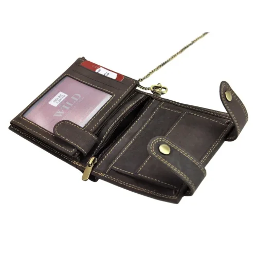 Portfel nubukowy Always Wild detal przegród i kieszeni / Always Wild nubuck wallet compartments detail